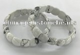 CGB3369 7.5 inches 10*15mm oval white howlite bracelets