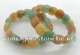 CGB3371 7.5 inches 10*15mm oval mixed aventurine bracelets