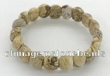 CGB3382 7.5 inches 10*15mm oval picture jasper bracelets