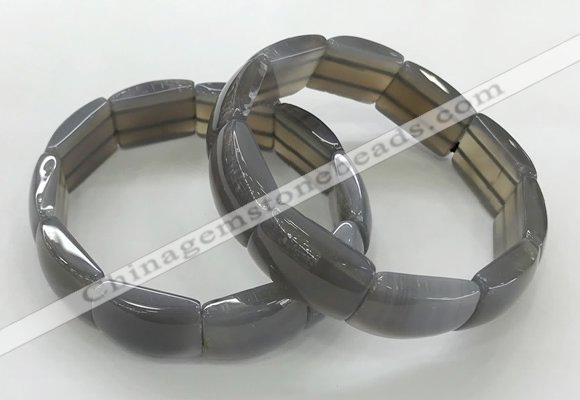 CGB3407 7.5 inches 15*21mm grey agate gemstone bracelets