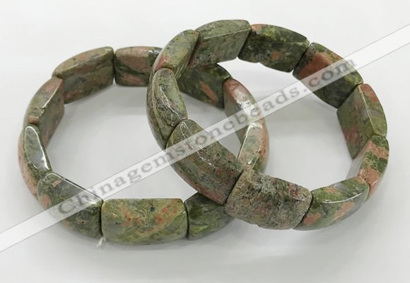 CGB3410 7.5 inches 15*21mm unakite gemstone bracelets