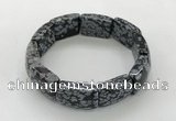 CGB3416 7.5 inches 15*21mm snowflake obsidian bracelets