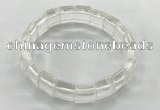 CGB3420 7.5 inches 12*15mm faceted rectangle white crystal bracelets