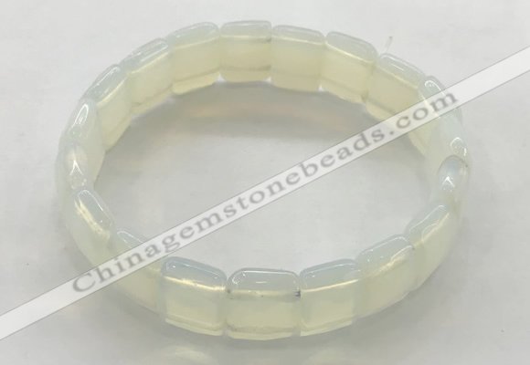 CGB3424 7.5 inches 12*15mm faceted rectangle opal bracelets