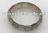 CGB3425 7.5 inches 12*15mm faceted rectangle grey agate bracelets