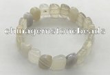 CGB3443 7.5 inches 10*15mm faceted marquise grey agate bracelets