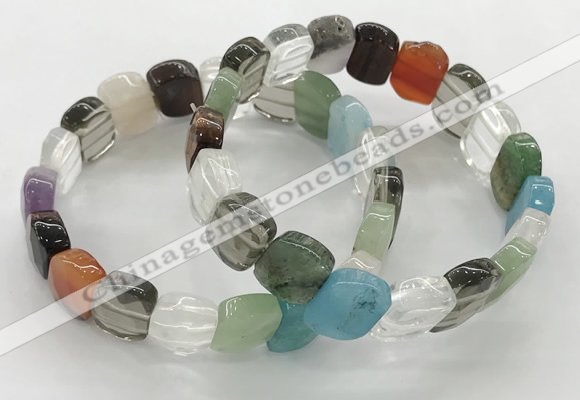 CGB3446 7.5 inches 10*15mm faceted marquise mixed gemstone bracelets