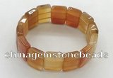 CGB3480 7.5 inches 15*20mm faceted rectangle red agate bracelets