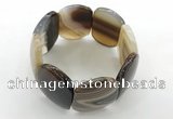 CGB3491 7.5 inches 30*40mm oval agate gemstone bracelets