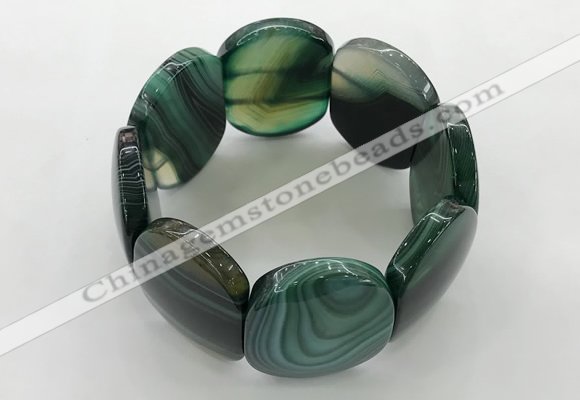 CGB3496 7.5 inches 30*40mm oval agate gemstone bracelets