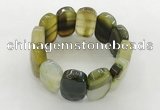 CGB3512 7.5 inches 18*30mm faceted oval agate bracelets