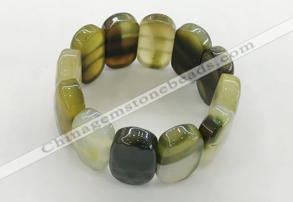 CGB3512 7.5 inches 18*30mm faceted oval agate bracelets