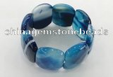 CGB3521 7.5 inches 28*40mm faceted oval agate bracelets