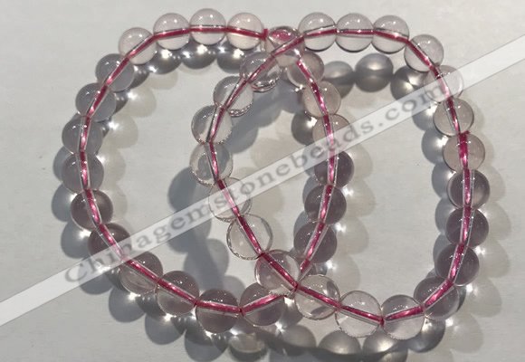 CGB4000 7.5 inches 8mm round rose quartz beaded bracelets