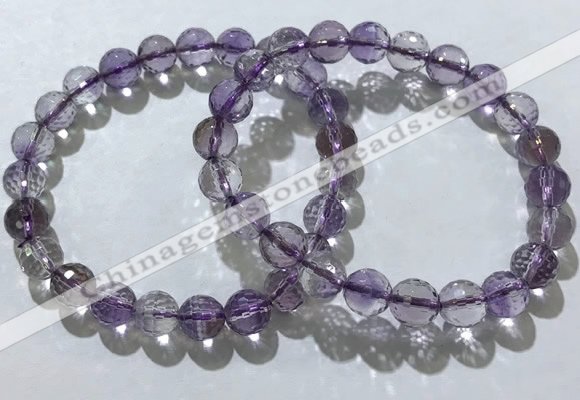 CGB4015 7.5 inches 8mm faceted round ametrine beaded bracelets