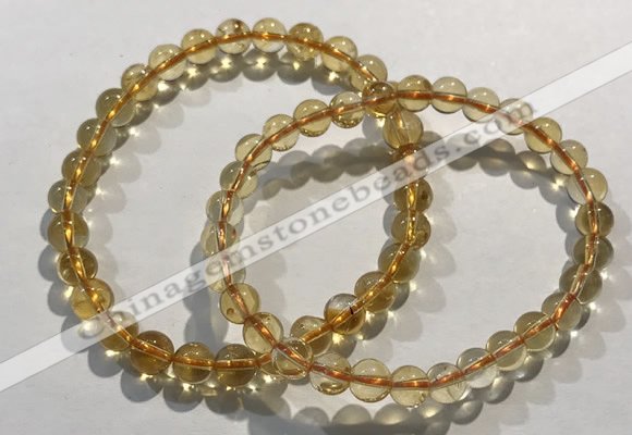 CGB4022 7.5 inches 7mm round citrine beaded bracelets wholesale