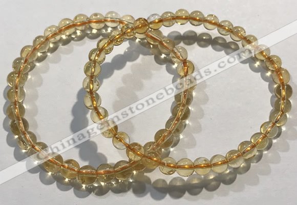 CGB4027 7.5 inches 6mm round citrine beaded bracelets wholesale