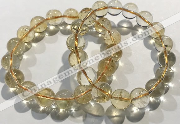 CGB4031 7.5 inches 10mm round citrine beaded bracelets wholesale