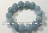 CGB4039 7.5 inches 13mm faceted round aquamarine beaded bracelets