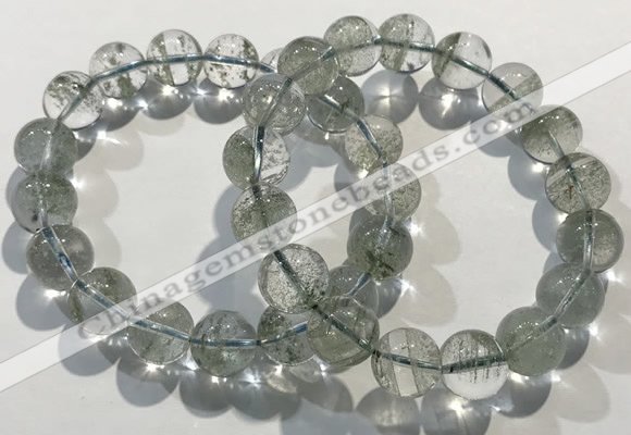 CGB4044 7.5 inches 11mm round green phantom quartz beaded bracelets