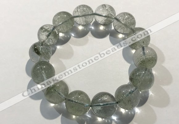 CGB4046 7.5 inches 13mm round green phantom quartz beaded bracelets