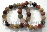 CGB4073 7.5 inches 12mm round mixed rutilated quartz beaded bracelets