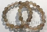 CGB4079 7.5 inches 10mm round golden rutilated quartz beaded bracelets