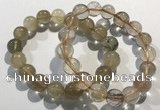 CGB4081 7.5 inches 12mm round golden rutilated quartz beaded bracelets