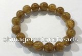 CGB4085 7.5 inches 12mm round golden rutilated quartz beaded bracelets