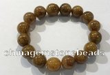 CGB4087 7.5 inches 14mm round golden rutilated quartz beaded bracelets