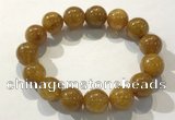 CGB4088 7.5 inches 15mm round golden rutilated quartz beaded bracelets