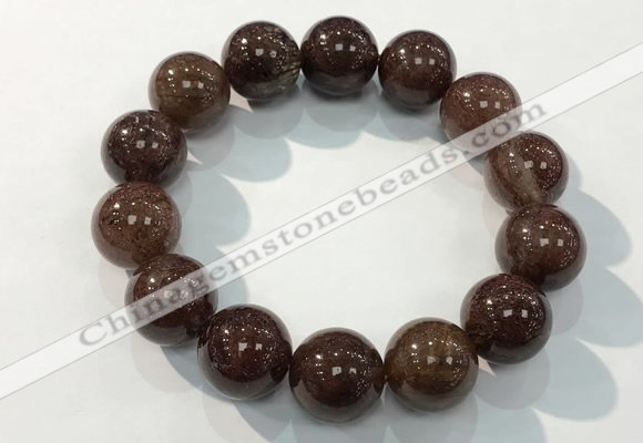 CGB4100 7.5 inches 16mm round rutilated quartz beaded bracelets