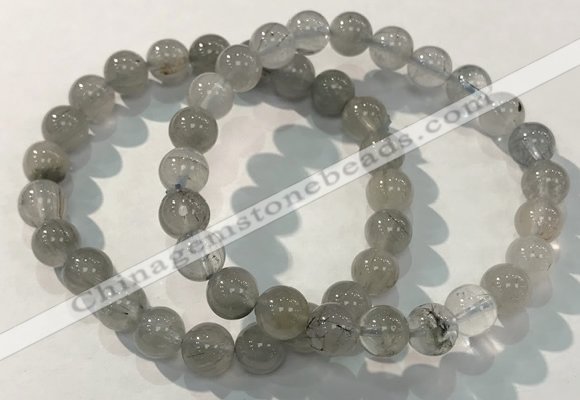 CGB4102 7.5 inches 8mm round rutilated quartz beaded bracelets