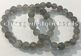 CGB4103 7.5 inches 9mm round rutilated quartz beaded bracelets