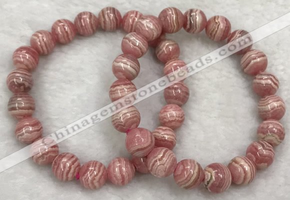 CGB4124 7.5 inches 9.5mm - 10mm round rhodochrosite beaded bracelets