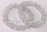 CGB4503 7.5 inches 12mm round white moonstone beaded bracelets