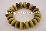 CGB451 8.5 inches 10*19mm rondelle yellow tiger eye gemstone bracelet wholesale