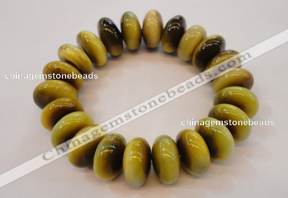 CGB451 8.5 inches 10*19mm rondelle yellow tiger eye gemstone bracelet wholesale