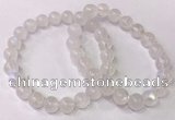 CGB4510 7.5 inches 8mm - 9mm round white moonstone beaded bracelets