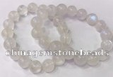 CGB4514 7.5 inches 12mm round white moonstone beaded bracelets