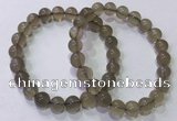 CGB4521 7.5 inches 8mm round grey moonstone beaded bracelets