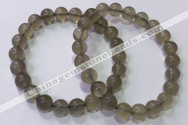 CGB4521 7.5 inches 8mm round grey moonstone beaded bracelets