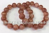 CGB4536 7.5 inches 14mm round golden sunstone beaded bracelets