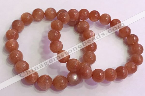 CGB4540 7.5 inches 10mm - 11mm round golden sunstone beaded bracelets