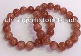 CGB4545 7.5 inches 12mm round golden sunstone beaded bracelets