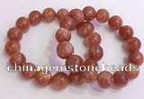 CGB4546 7.5 inches 14mm round golden sunstone beaded bracelets