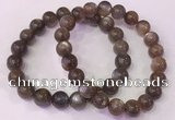 CGB4553 7.5 inches 9mm - 10mm round black sunstone beaded bracelets