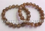 CGB4565 7.5 inches 10mm round golden sunstone beaded bracelets