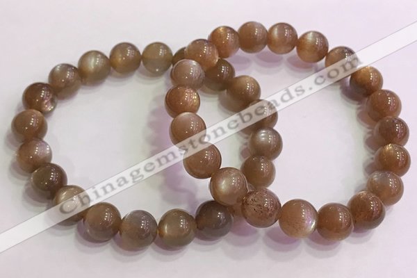 CGB4565 7.5 inches 10mm round golden sunstone beaded bracelets