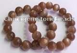 CGB4567 7.5 inches 14mm round golden sunstone beaded bracelets